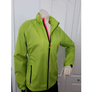 New  Balance Jacket Womens Small Green Hooded Full Zip Run Jog Hood Pockets